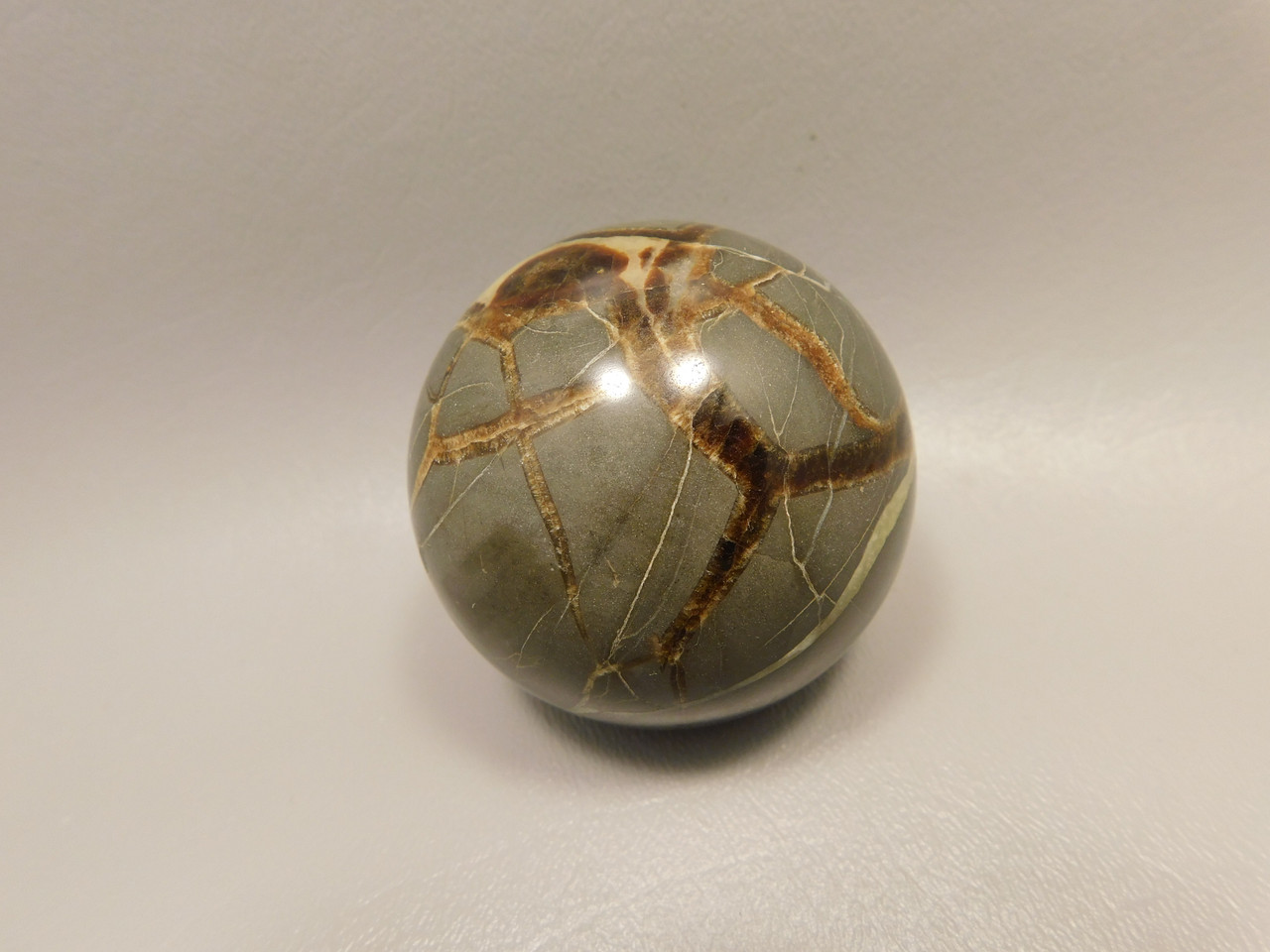Septarian Nodule Stone 2.25 inch Sphere Ball Polished Rock Utah #O5