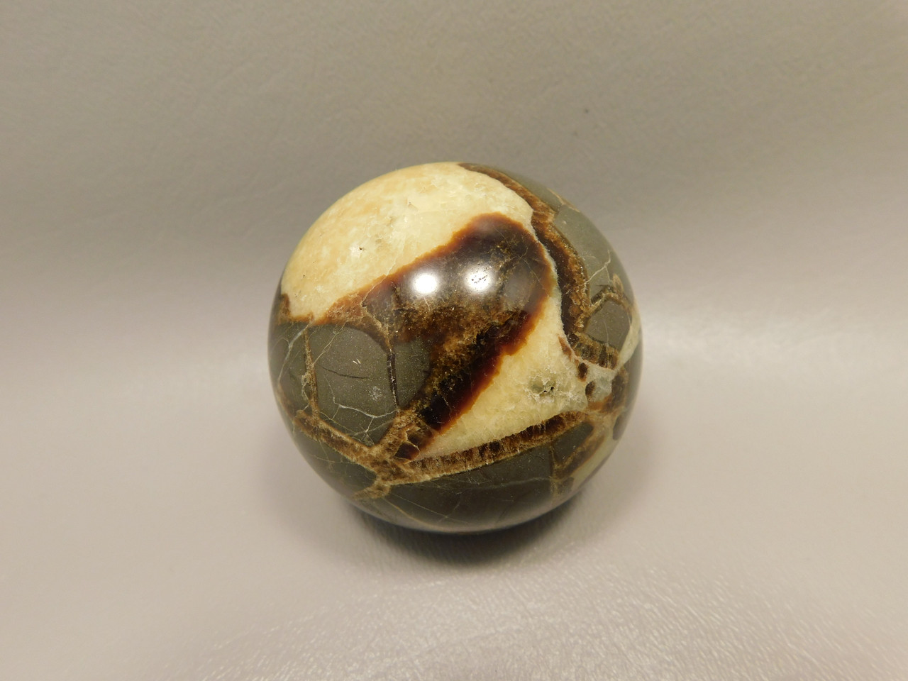 Septarian Nodule Stone 2.25 inch Sphere Ball Polished Rock Utah #O5