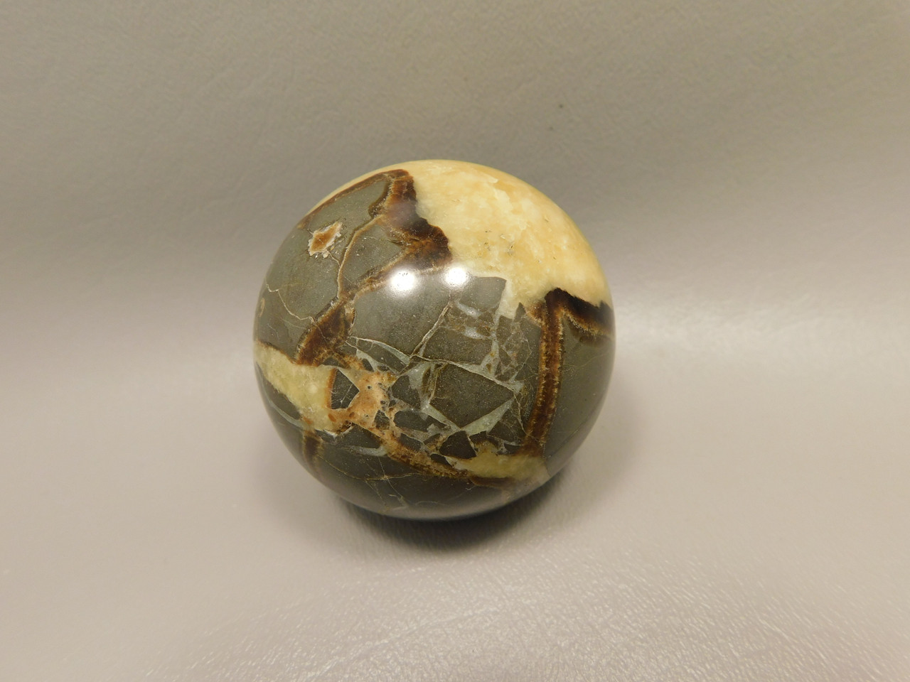 Septarian Nodule Stone 2.25 inch Sphere Ball Polished Rock Utah #O5