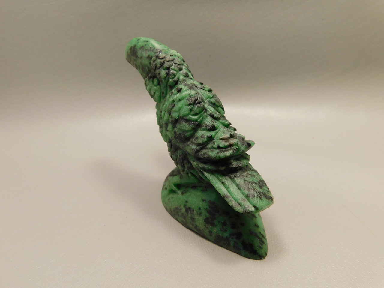 Toucan Bird Figurine Ruby and Zoisite Hand Carved Stone Carving #O362