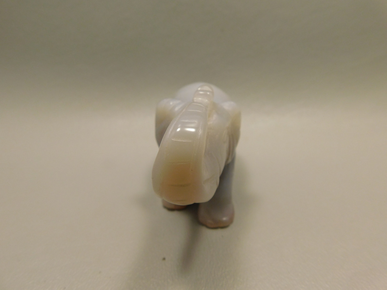 Elephant Figurine Agate 3 inch Animal Gemstone Carving #O2
