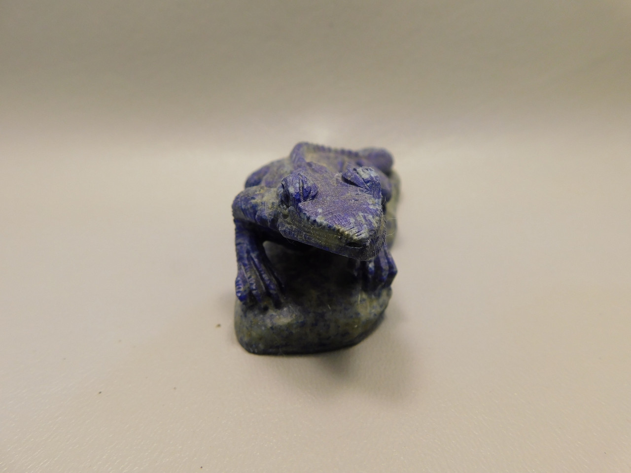 Lizard Figurine Blue Lapis Collectible Gemstone Animal Carving #O138