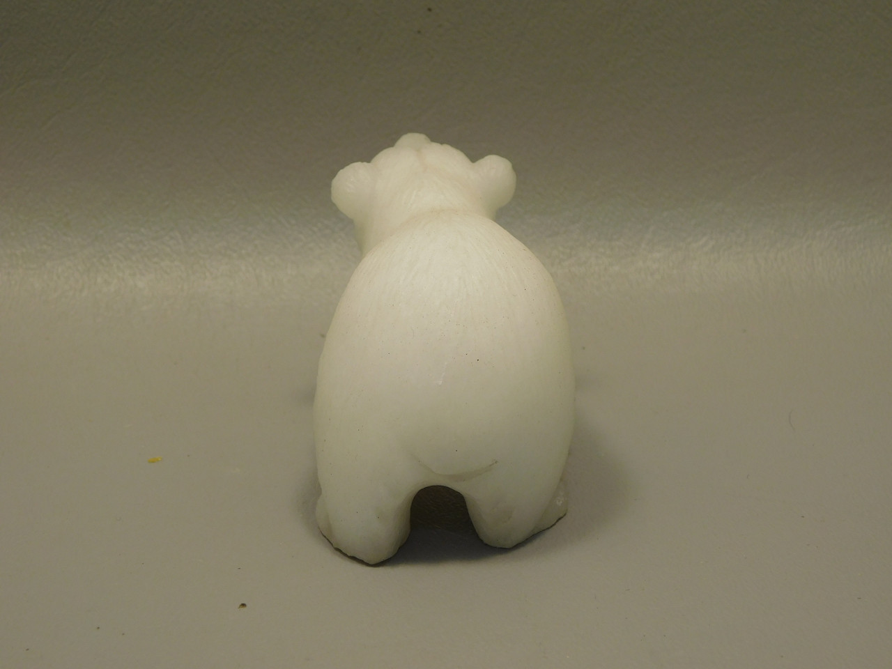 Polar Bear Figurine Gemstone Animal Carving White Marble #O