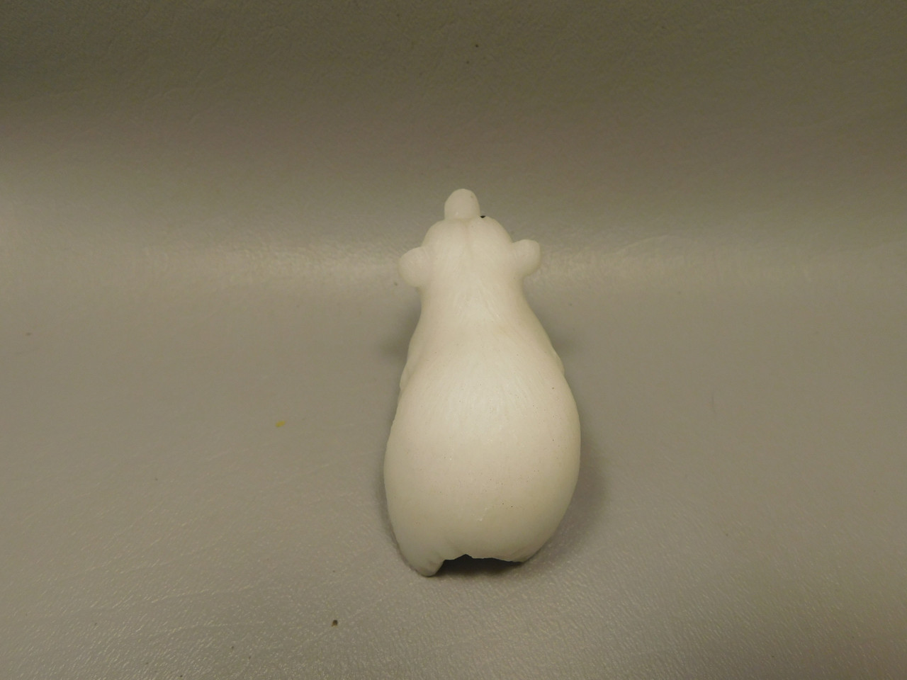 Polar Bear Figurine Gemstone Animal Carving White Marble #O