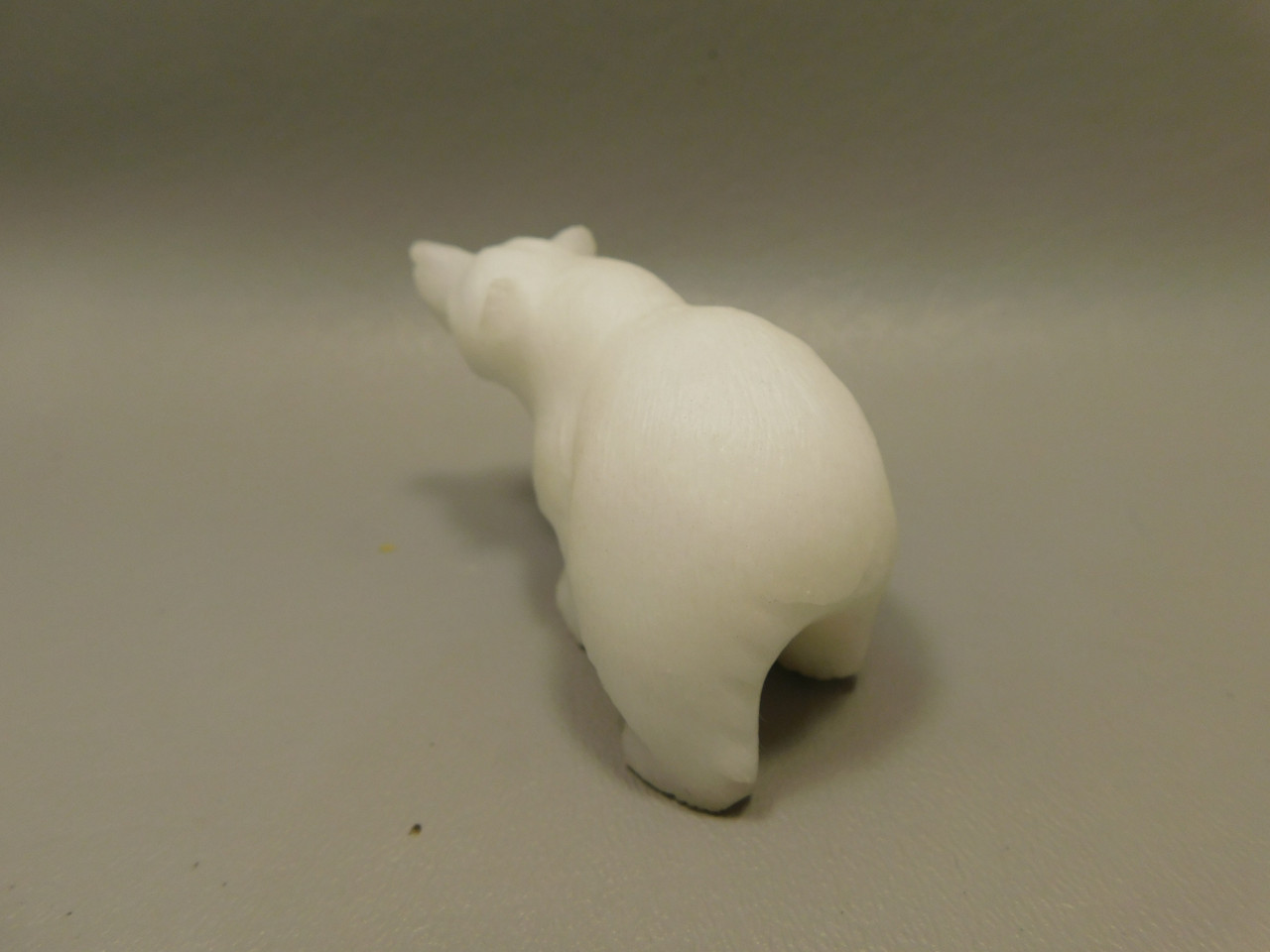 Polar Bear Figurine Gemstone Animal Carving White Marble #O1