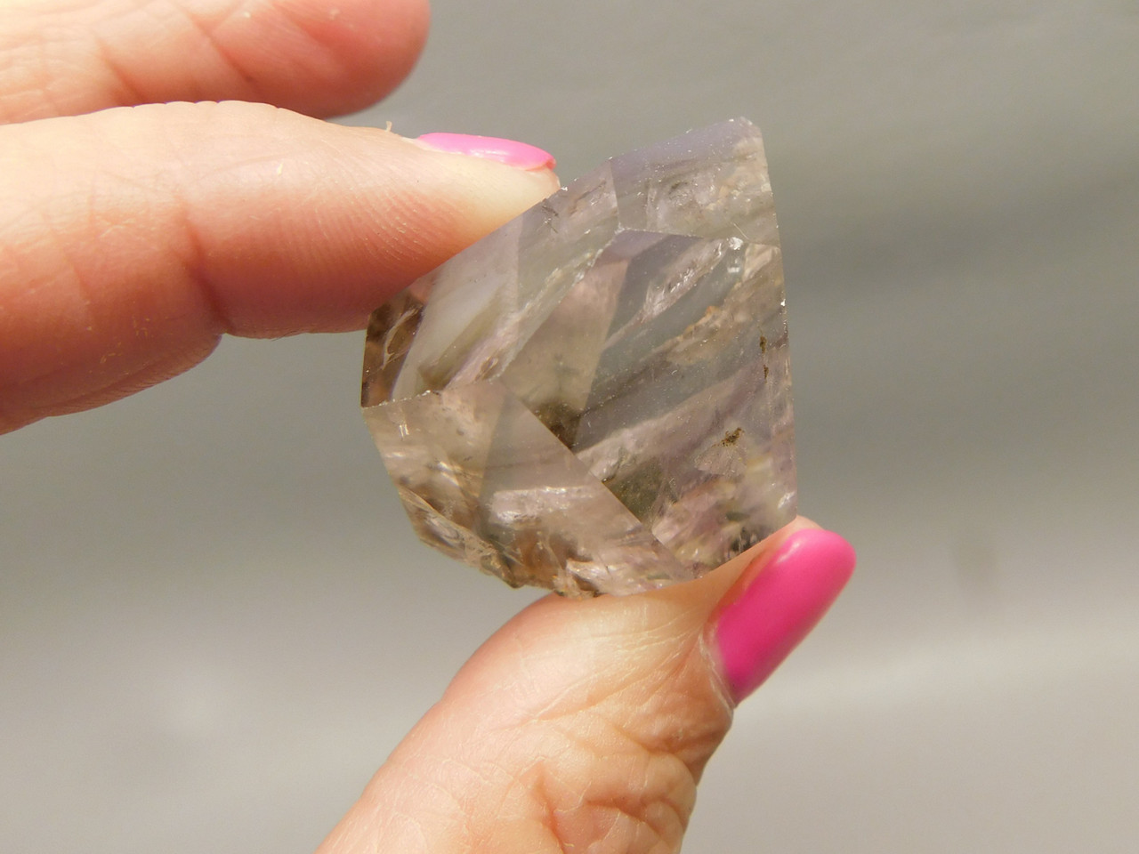Amethyst and Quartz Freeform Polished Crystal Small 1.4 inch Healing Stone #O18