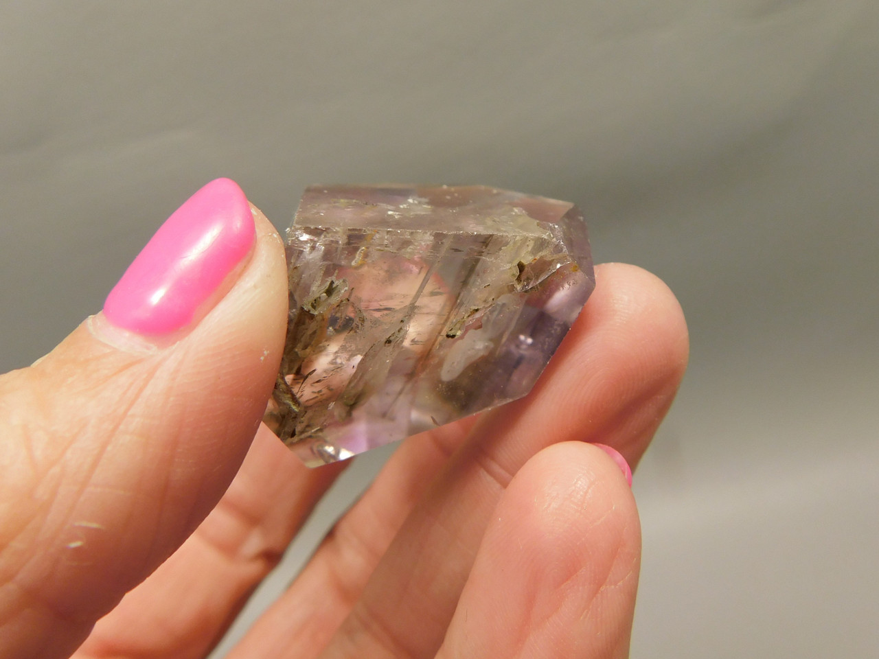 Amethyst and Quartz Freeform Polished Crystal Small 1.4 inch Healing Stone #O18
