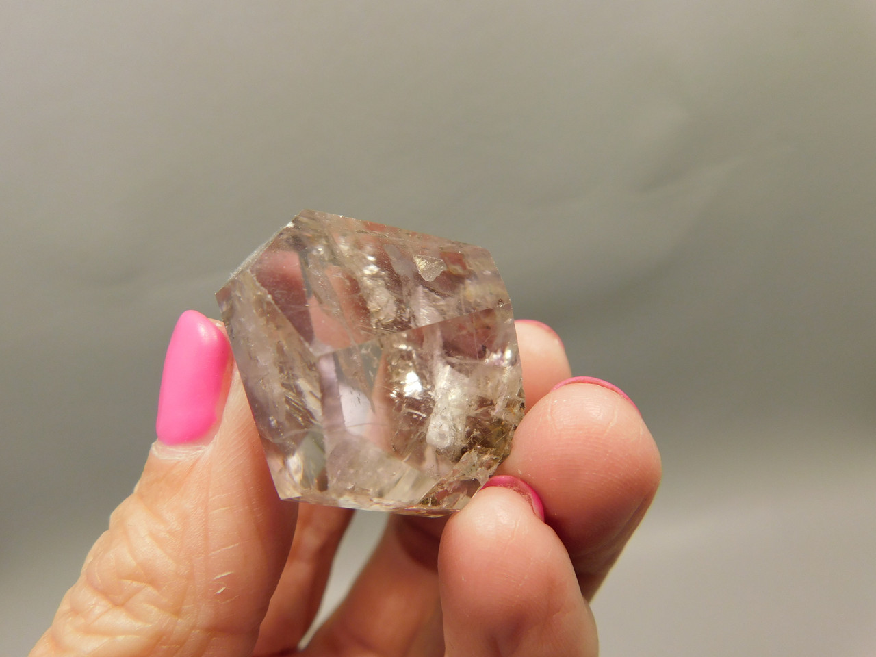 Amethyst and Quartz Freeform Polished Crystal Small 1.4 inch Healing Stone #O18