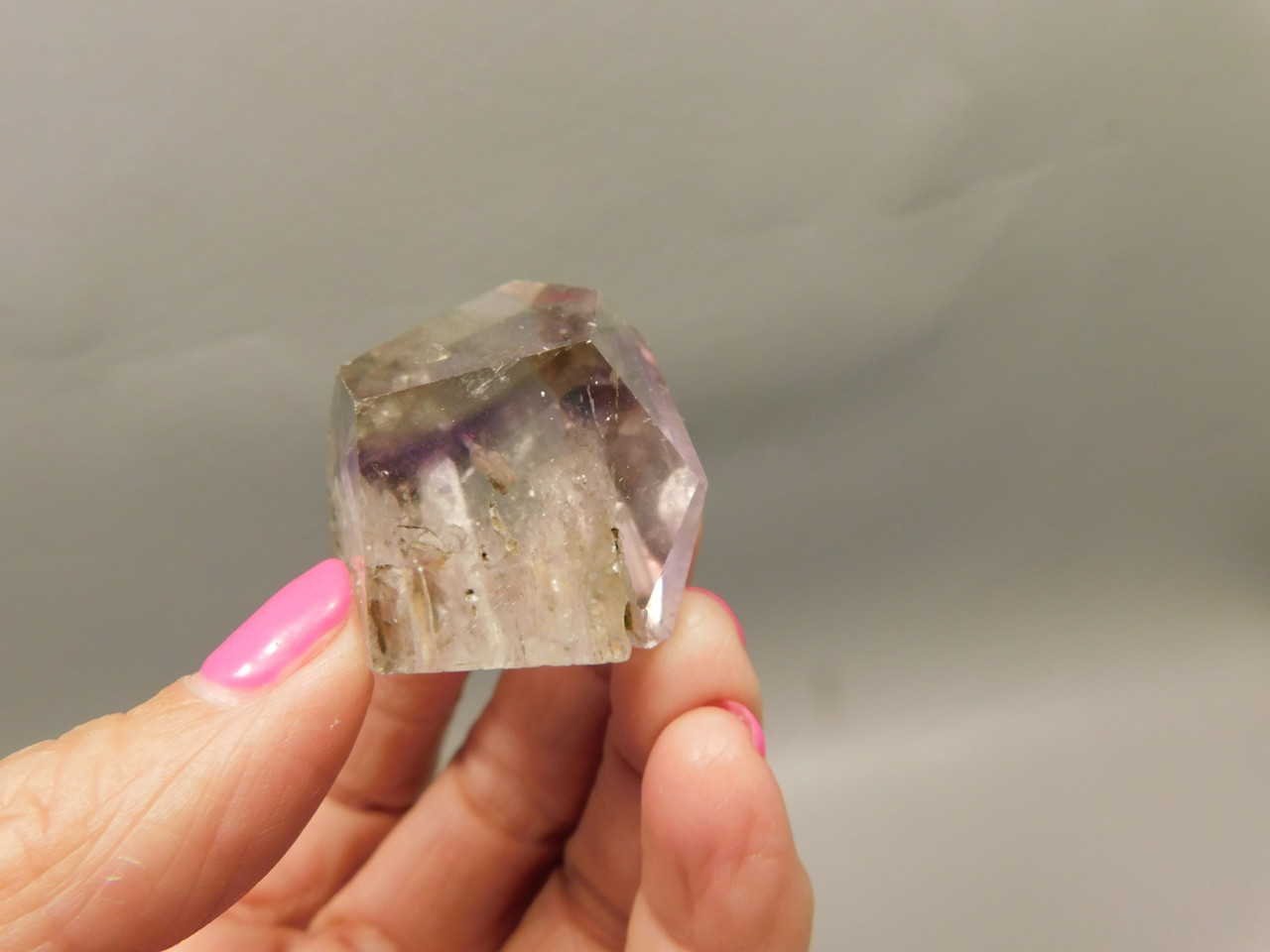 Amethyst and Quartz Freeform Polished Crystal Small 1.4 inch Healing Stone #O18