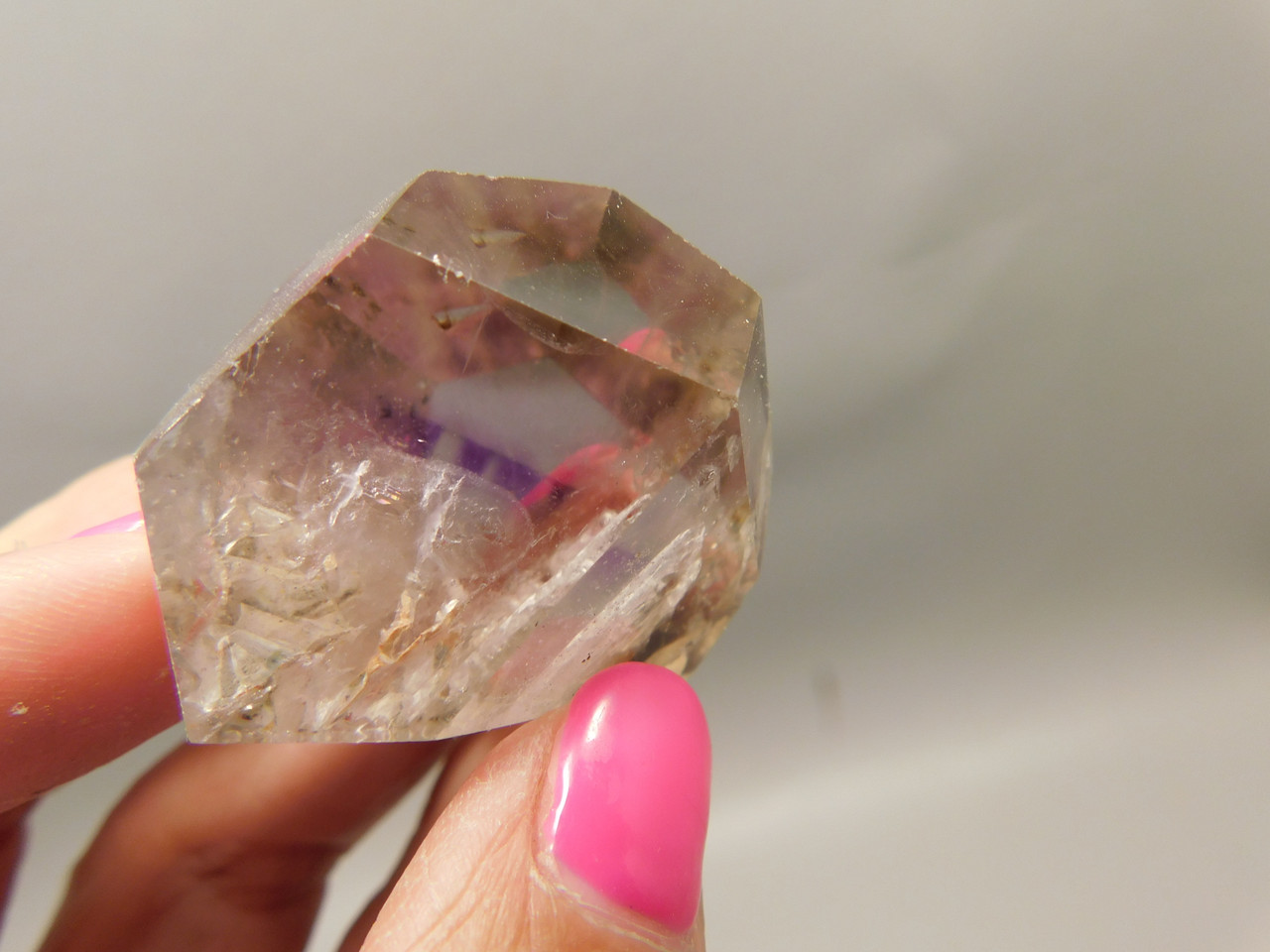 Amethyst and Quartz Freeform Polished Crystal Small 1.4 inch Healing Stone #O18