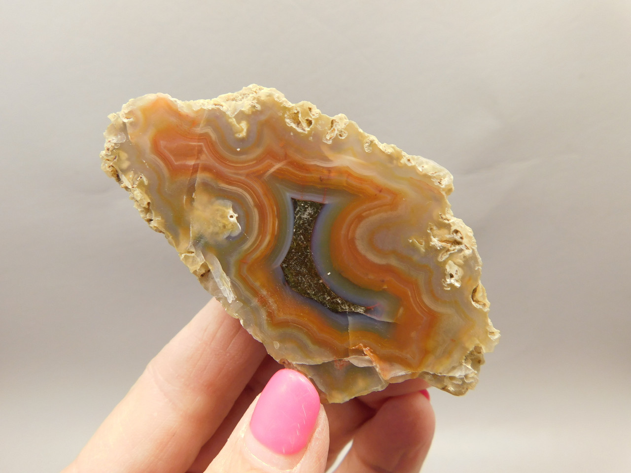 Laguna Agate Polished Stone Nodule Collector Banded Red Rock #O24