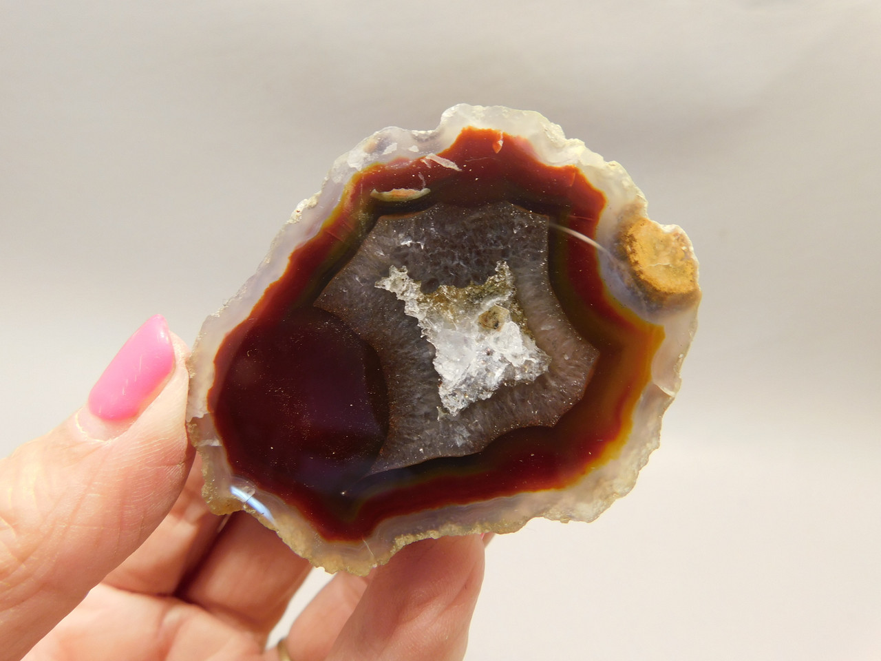 Laguna Agate Polished Stone Nodule Collector Banded Red Rock #O25