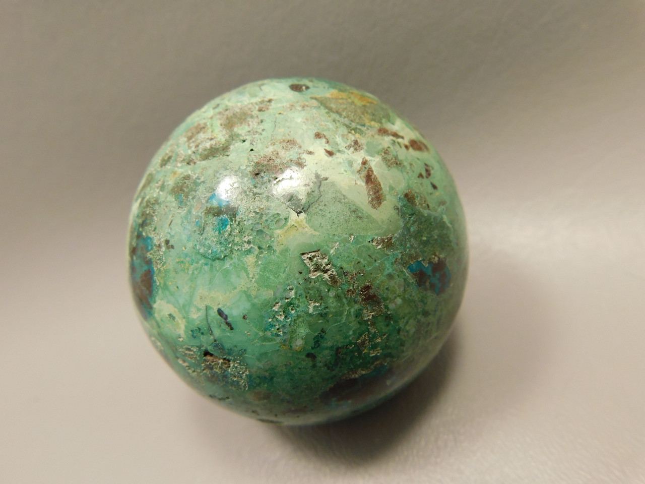 Chrysocolla Malachite Cuprite Stone Sphere Carving 2.5 inch #O1