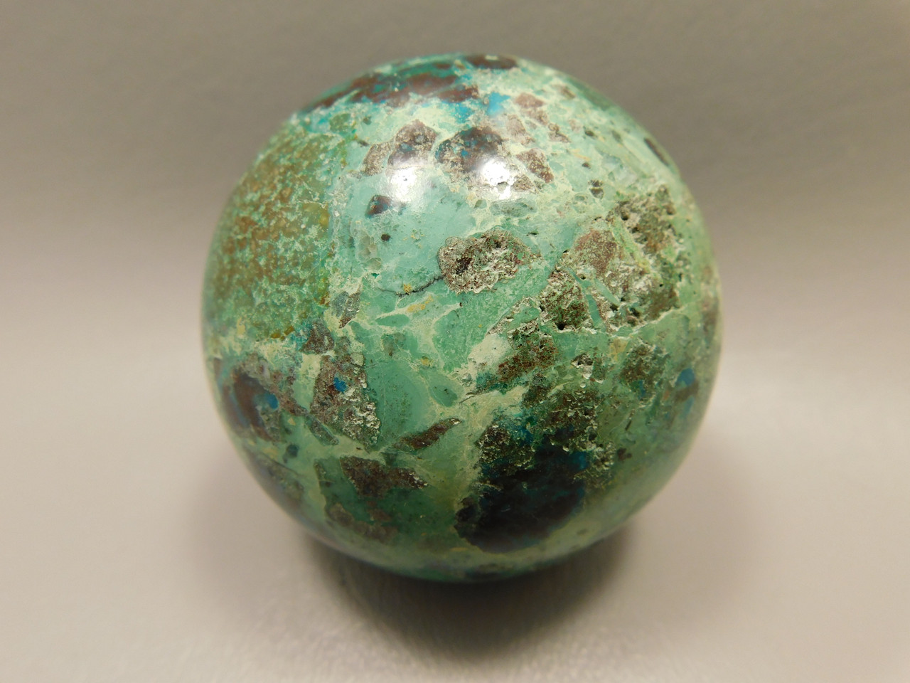 Chrysocolla Malachite Cuprite Stone Sphere Carving 2.5 inch #O1
