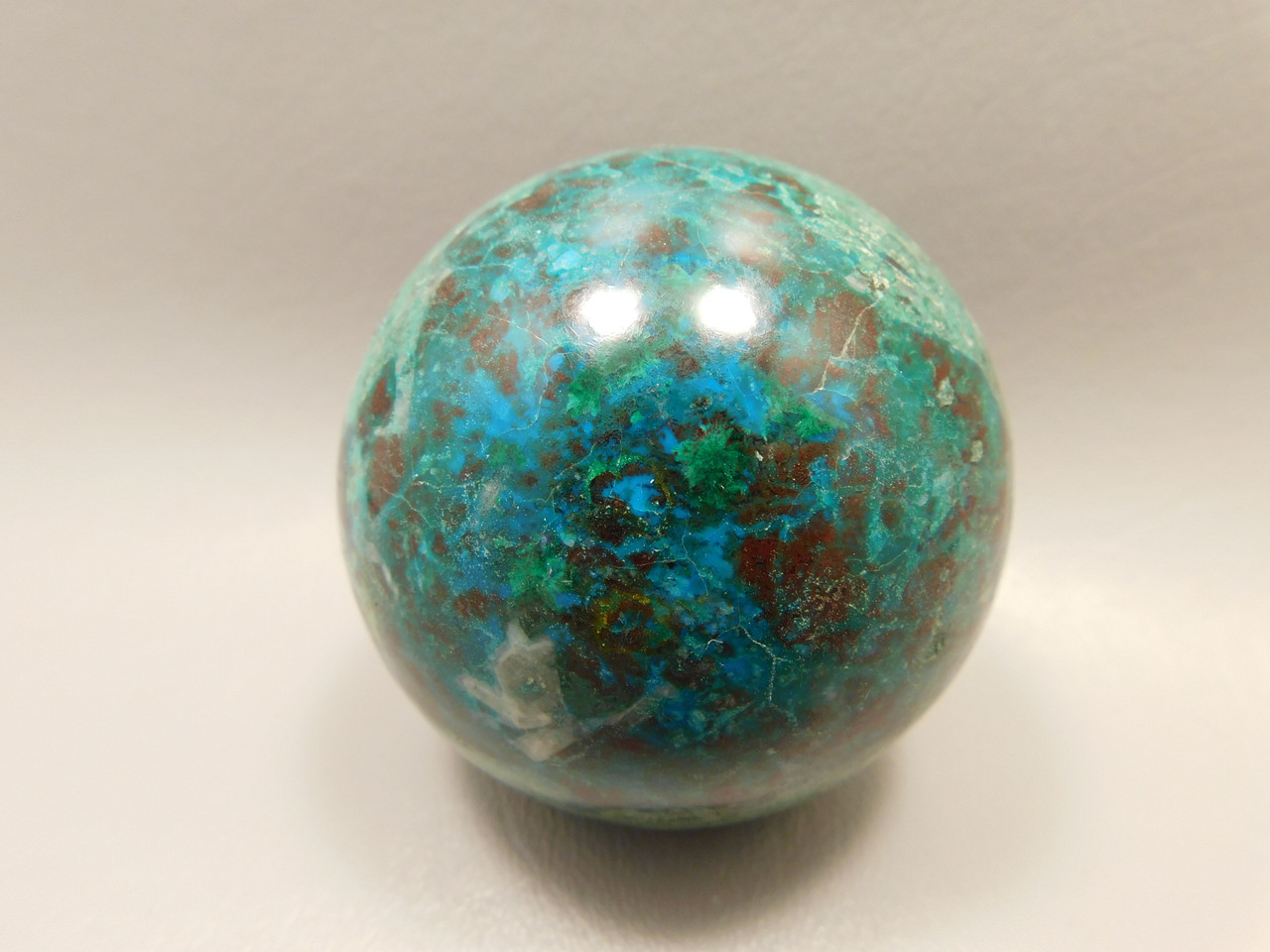 Chrysocolla Malachite Cuprite Stone Sphere Carving 2.5 inch #O1