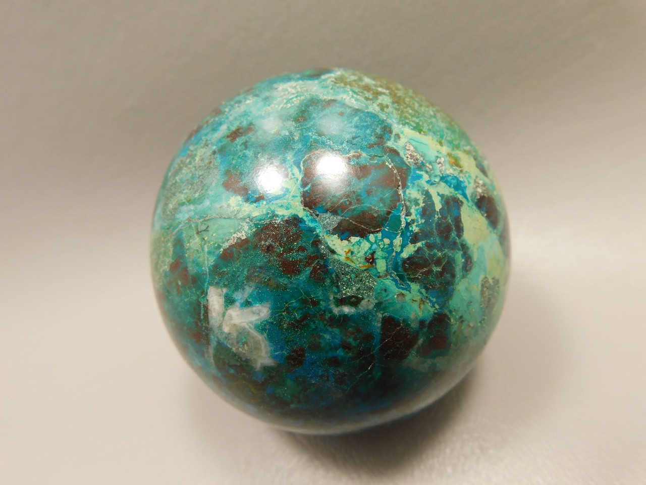 Chrysocolla Malachite Cuprite Stone Sphere Carving 2.5 inch #O1