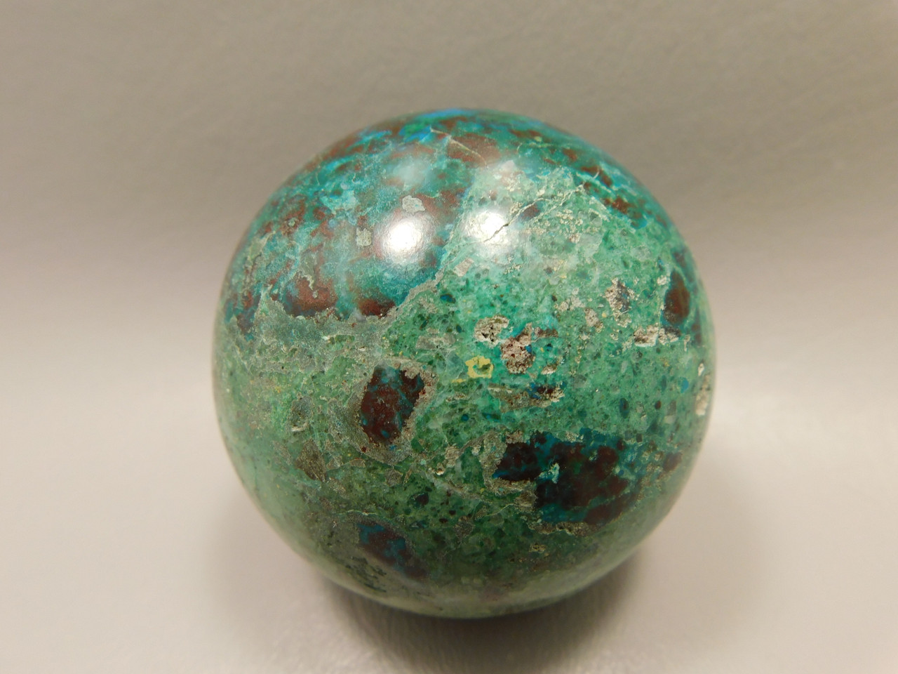 Chrysocolla Malachite Cuprite Stone Sphere Carving 2.5 inch #O1