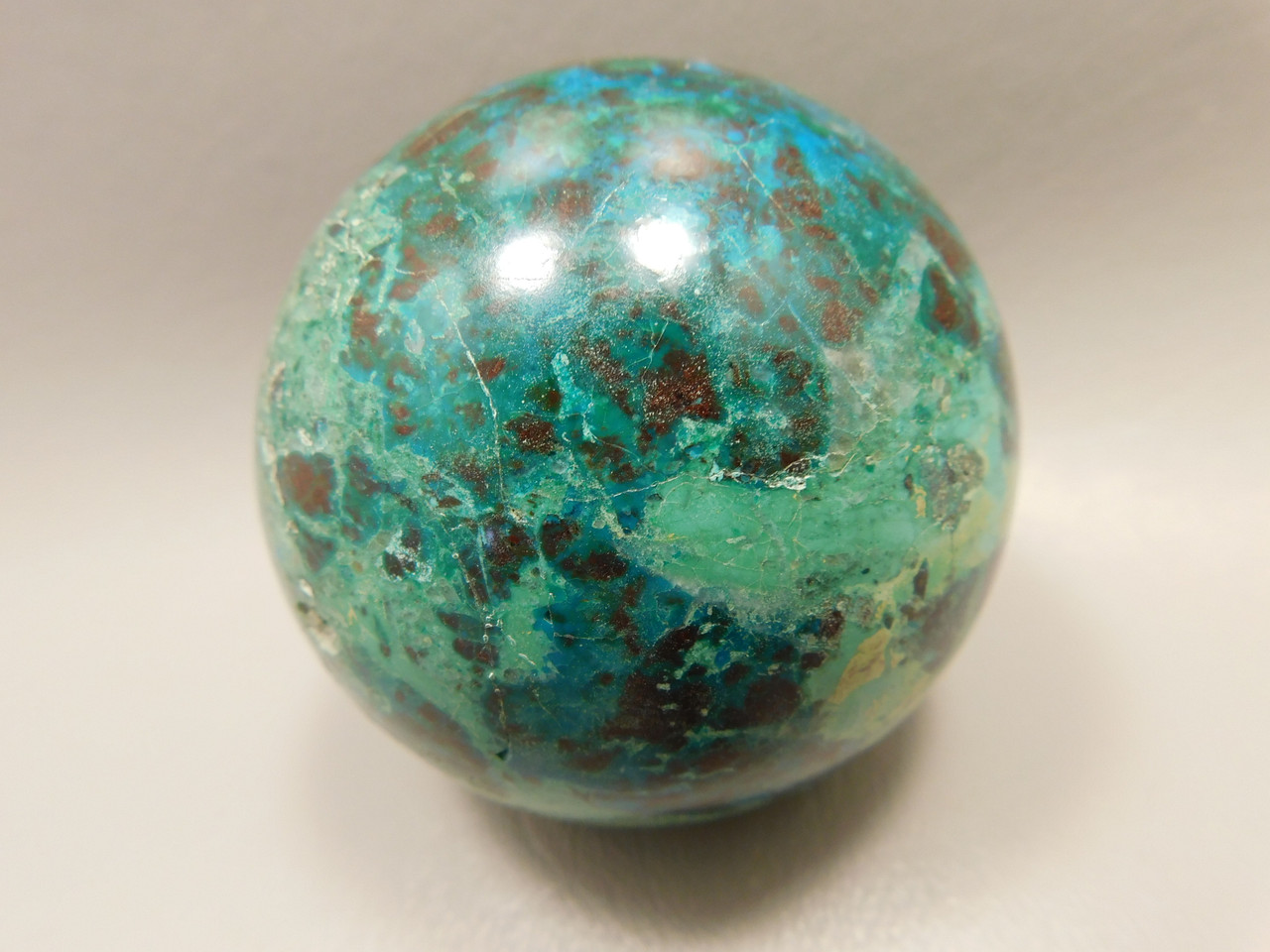 Chrysocolla Malachite Cuprite Stone Sphere Carving 2.5 inch #O1