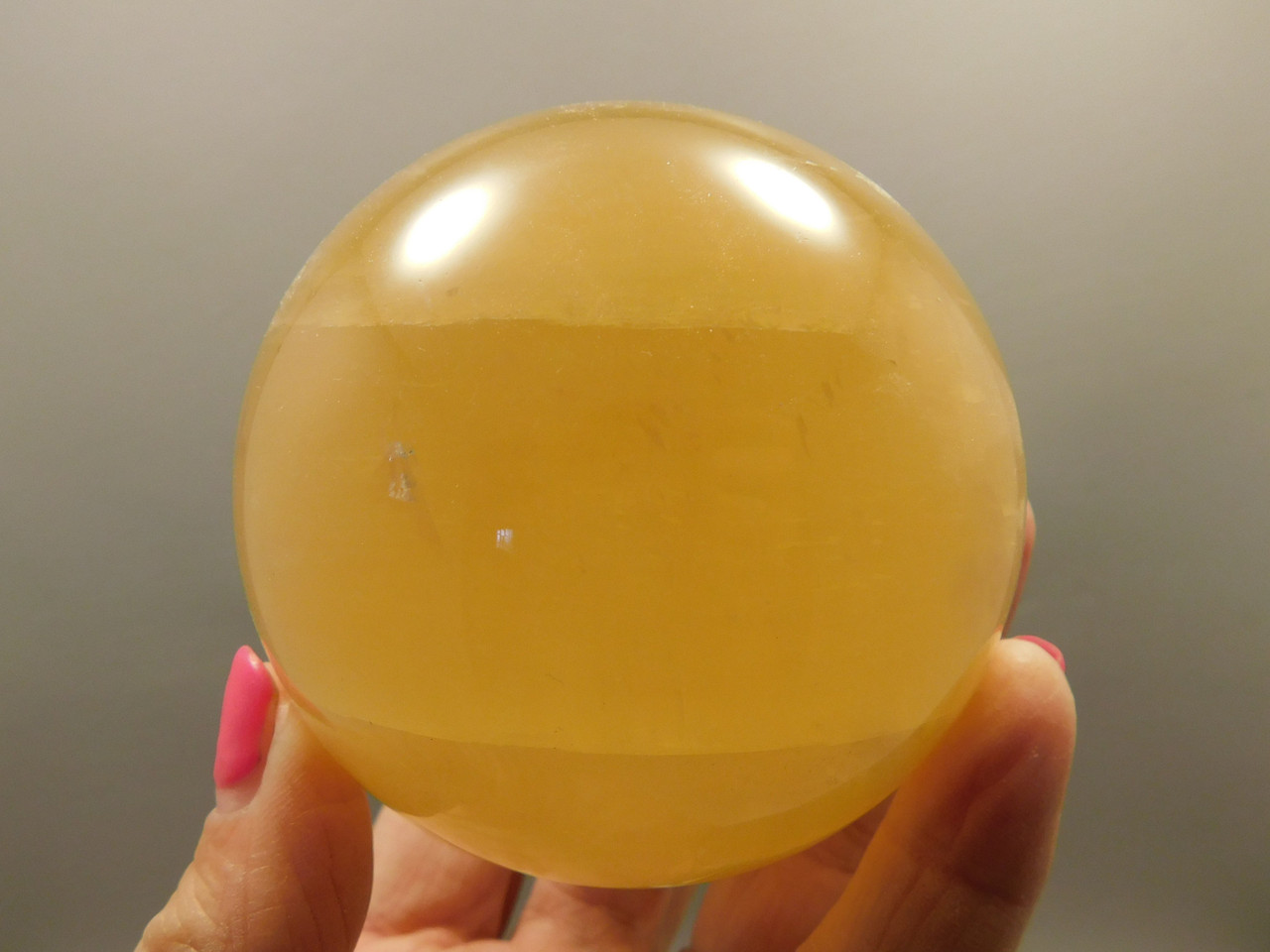 Honey Calcite Stone 2.78 inch Sphere Rock 71 mm Yellow Ball #O20