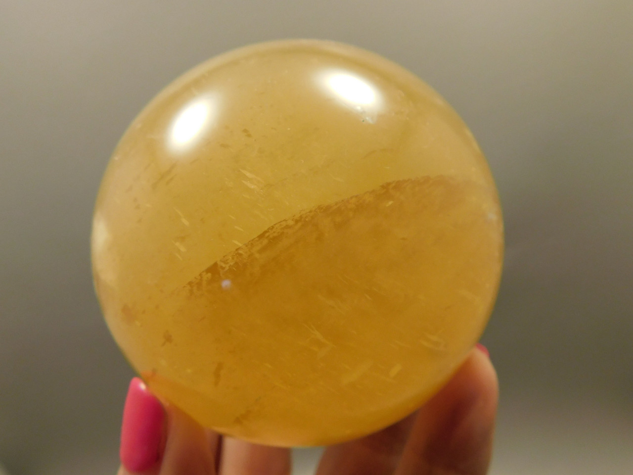 Honey Calcite Stone 2.78 inch Sphere Rock 71 mm Yellow Ball #O20