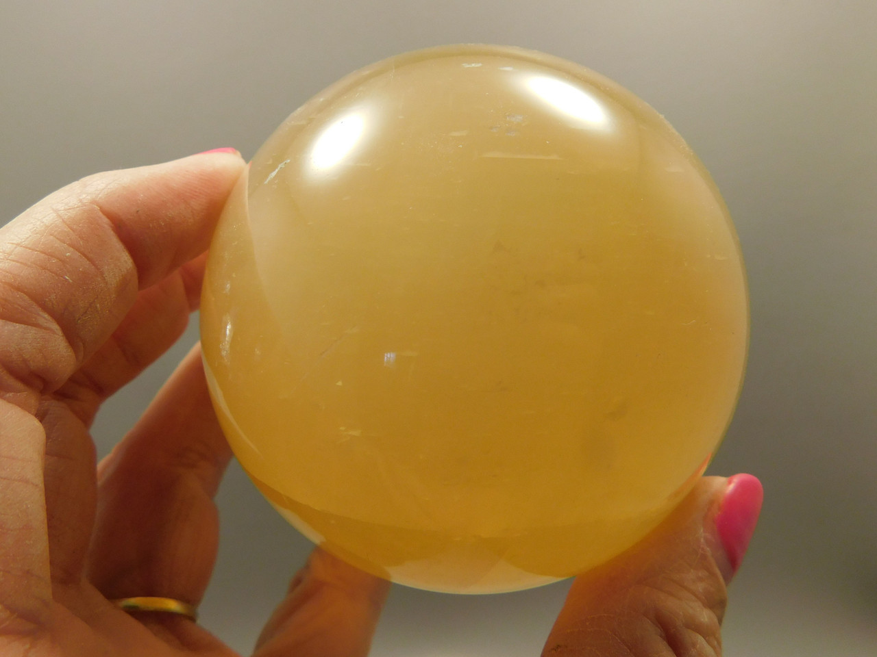 Honey Calcite Stone 2.78 inch Sphere Rock 71 mm Yellow Ball #O20