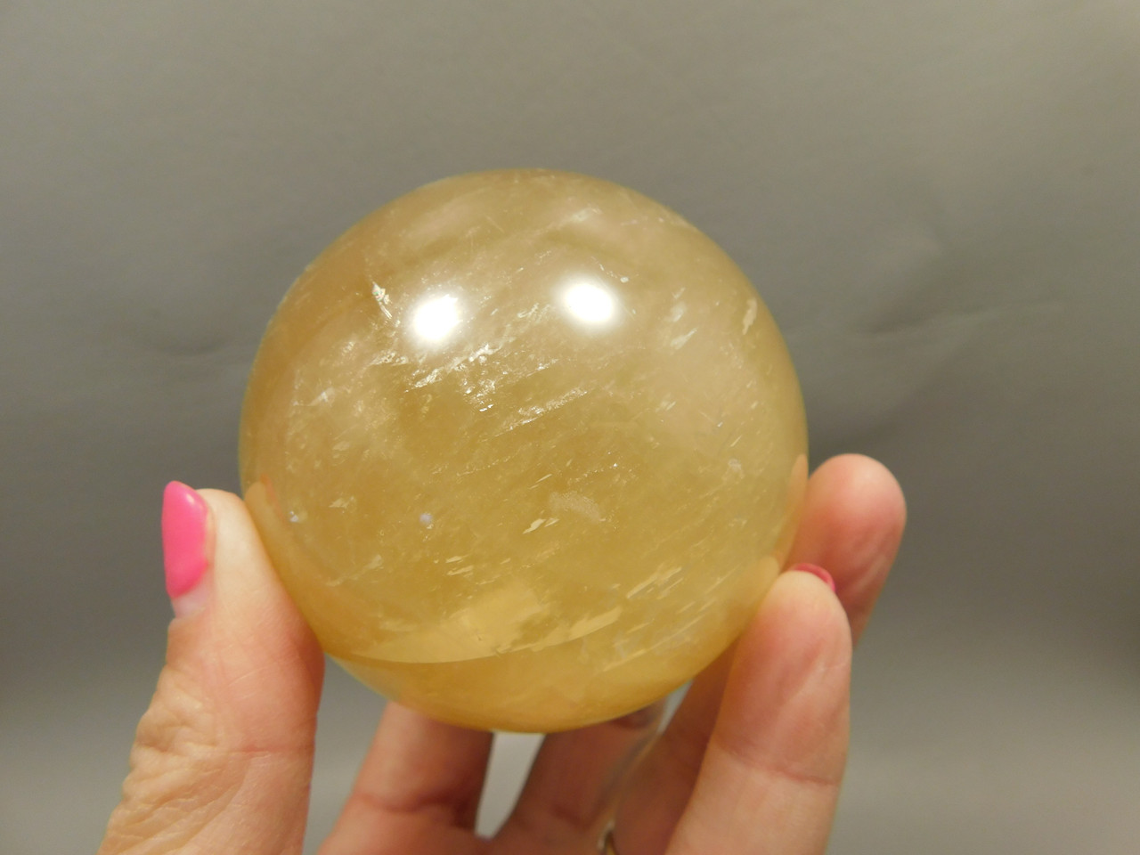 Honey Calcite Stone 2.78 inch Sphere Rock 71 mm Yellow Ball #O20