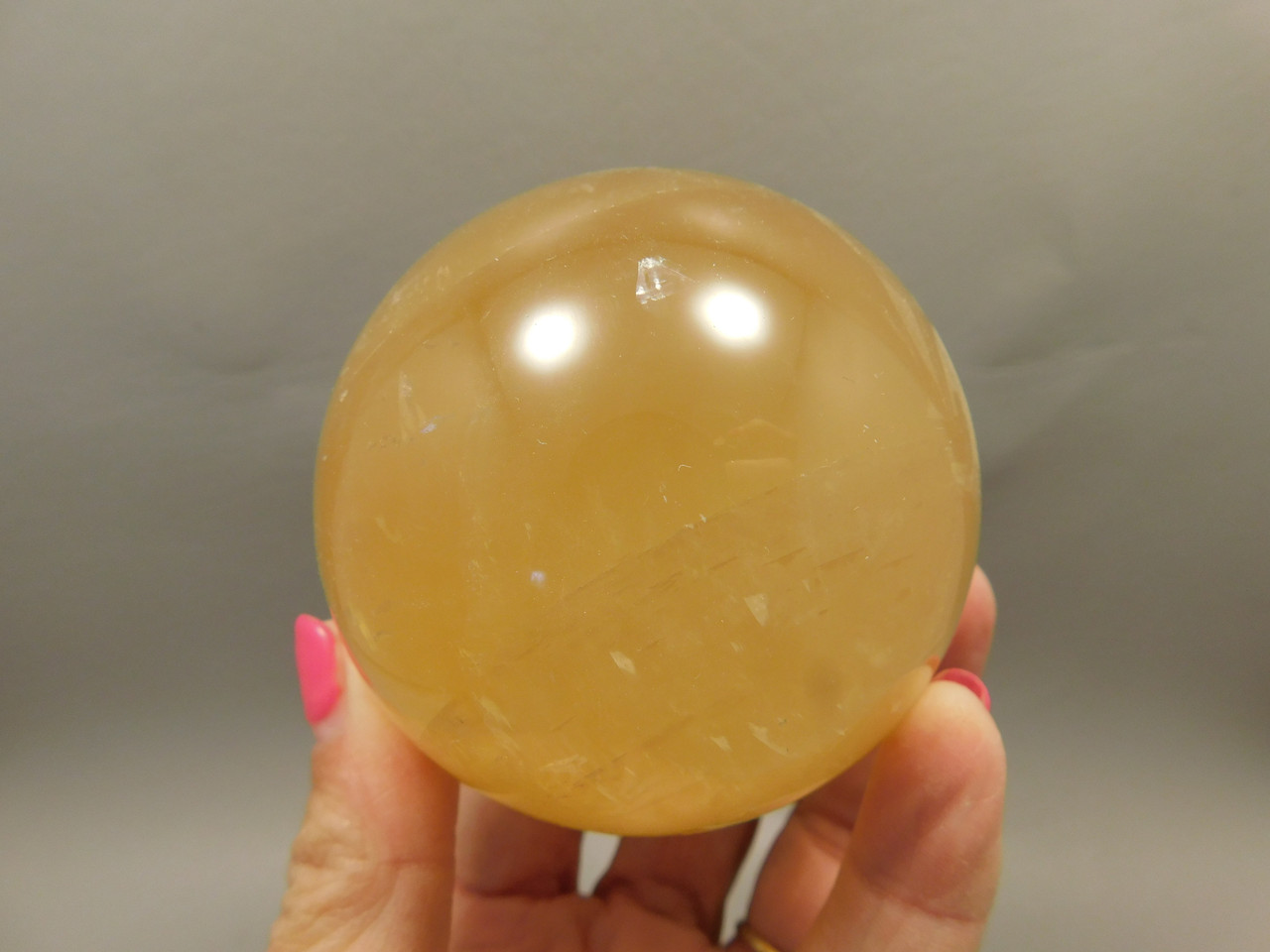 Honey Calcite Stone 2.78 inch Sphere Rock 71 mm Yellow Ball #O20