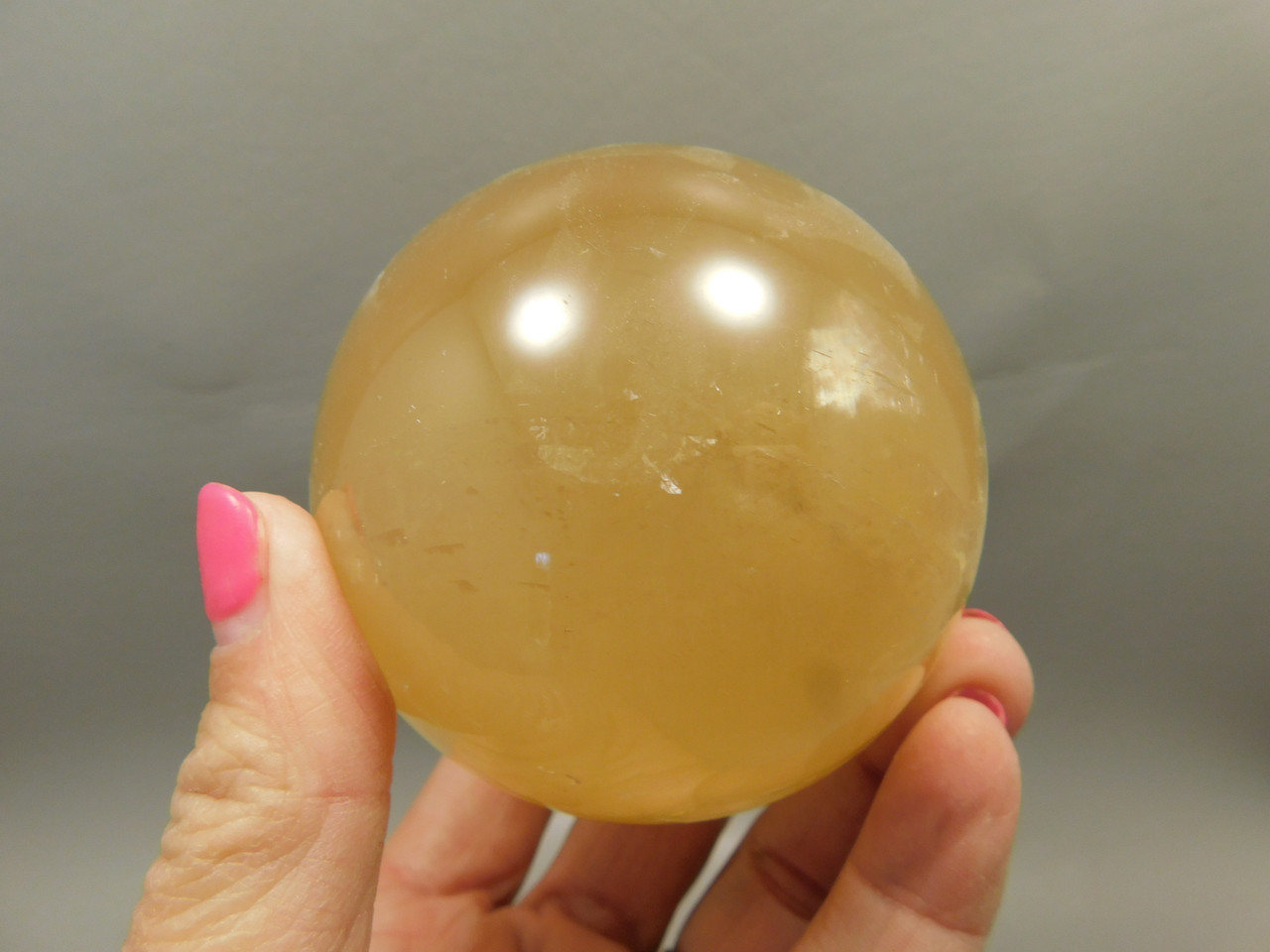 Honey Calcite Stone 2.78 inch Sphere Rock 71 mm Yellow Ball #O20