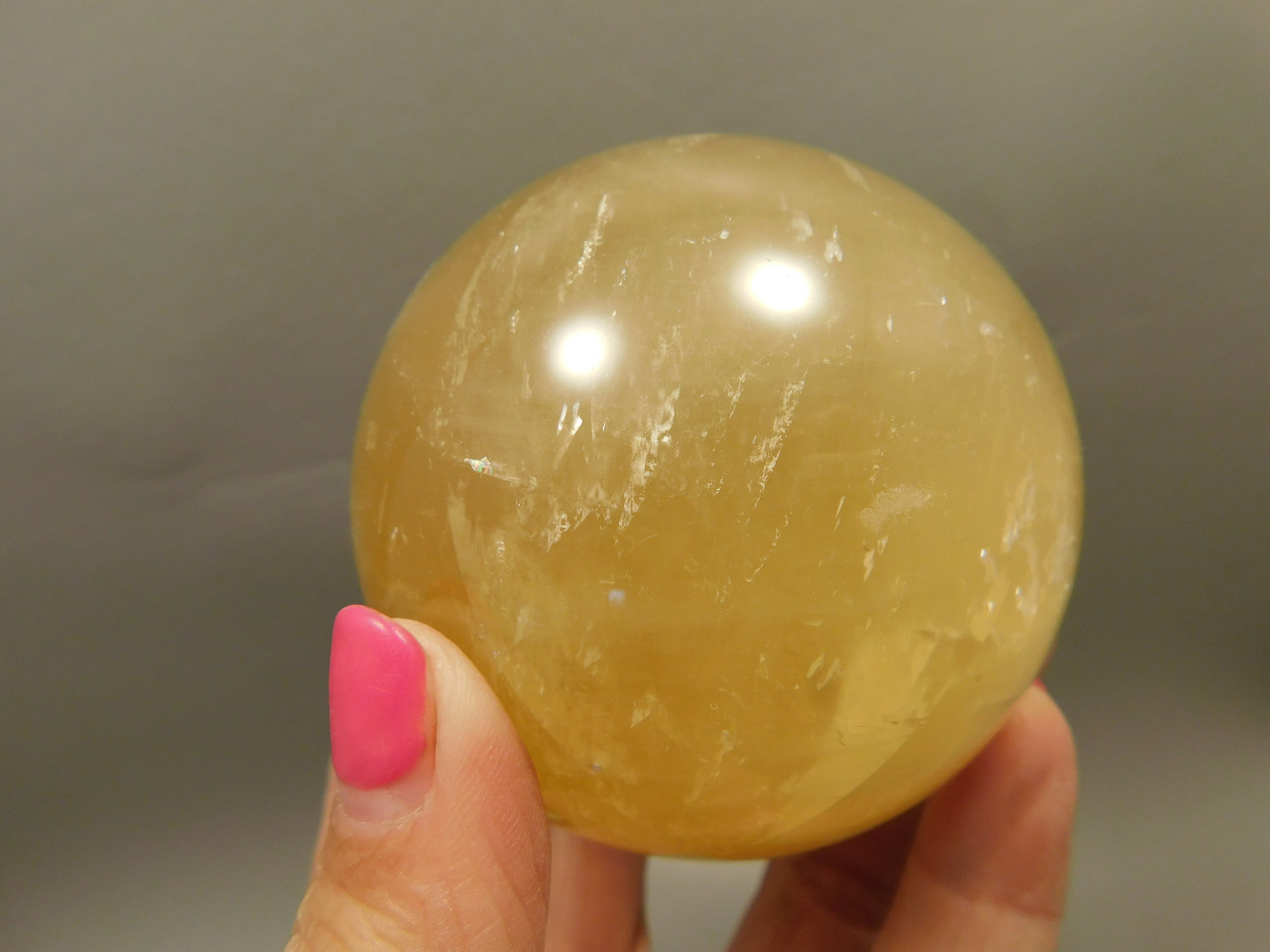 Honey Calcite Stone 2.78 inch Sphere Rock 71 mm Yellow Ball #O20