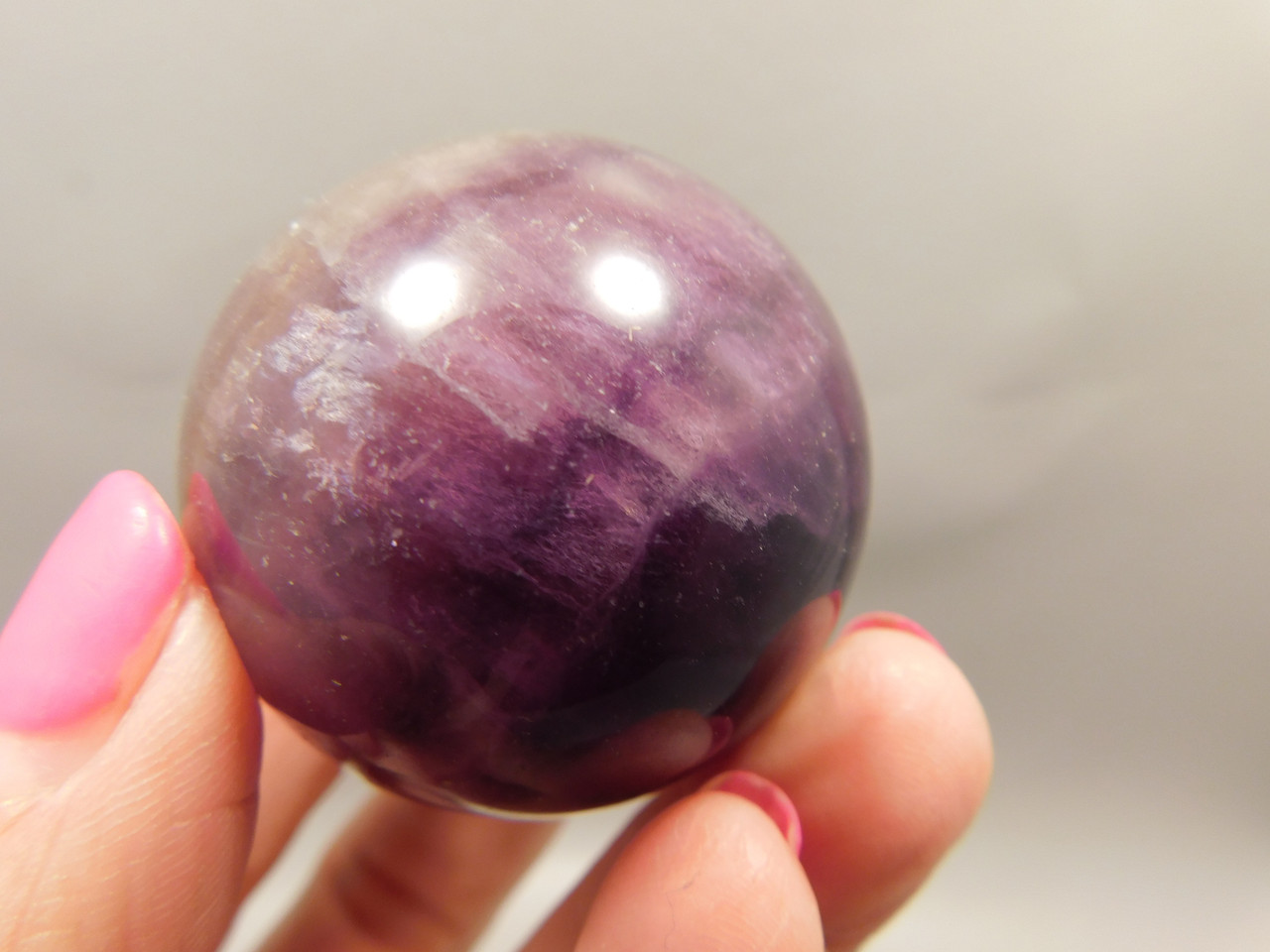 Fluorite Crystal Sphere 1.5 inch Mineral Banded Gemstone 40 mm #O18