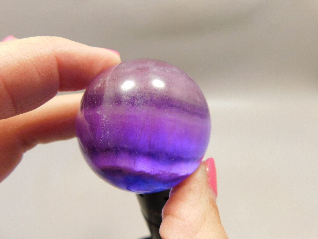 Fluorite Crystal Sphere 1.5 inch Mineral Banded Gemstone 40 mm #O18