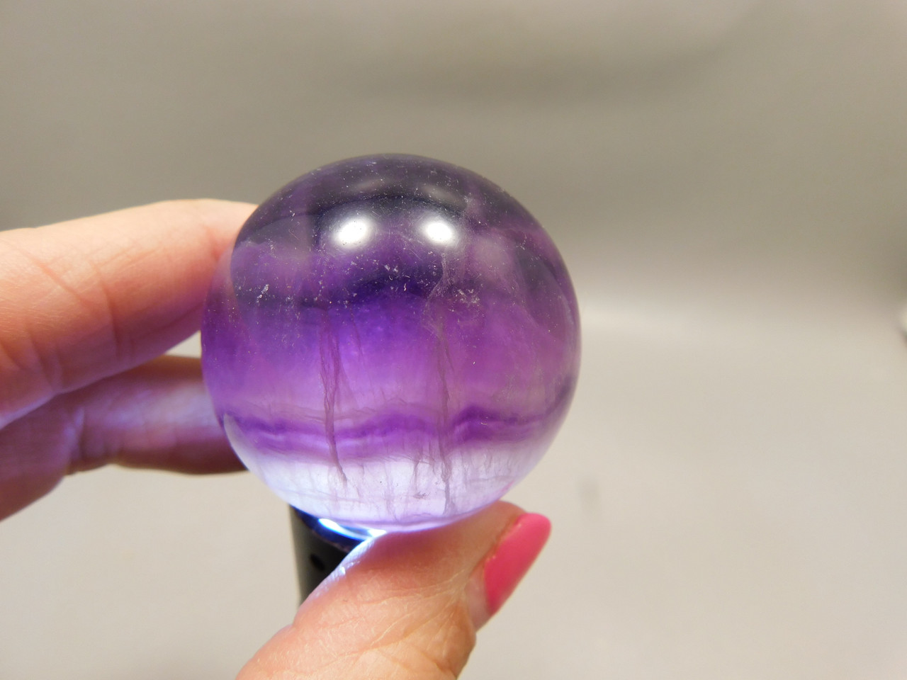 Fluorite Crystal Sphere 1.5 inch Mineral Banded Gemstone 40 mm #O18