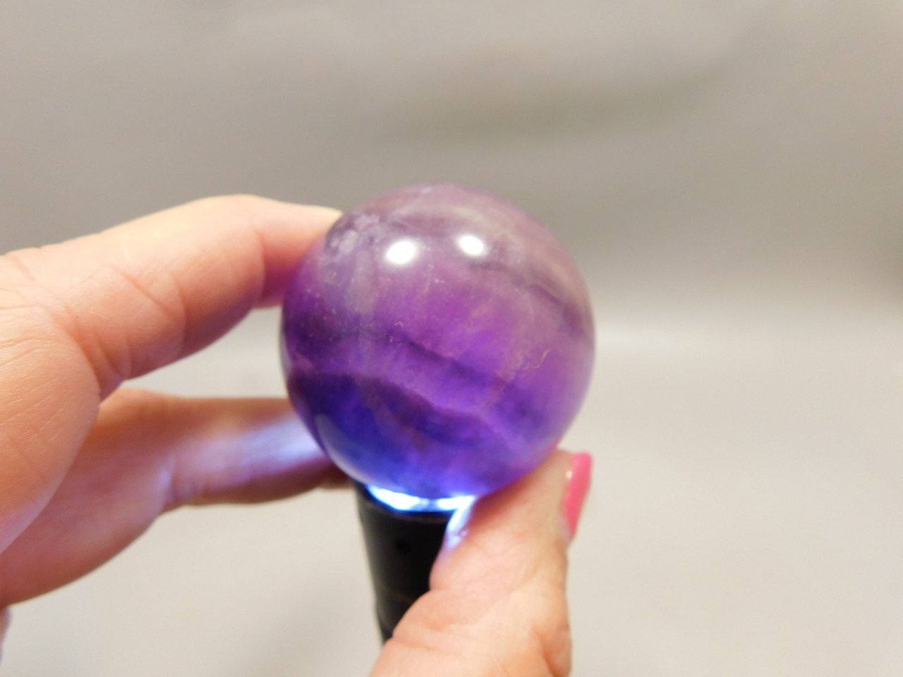 Fluorite Crystal Sphere 1.5 inch Mineral Banded Gemstone 40 mm #O18