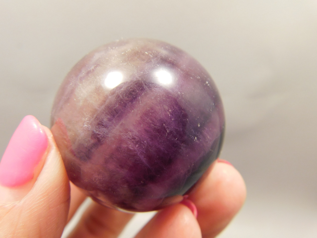Fluorite Crystal Sphere 1.5 inch Mineral Banded Gemstone 40 mm #O18