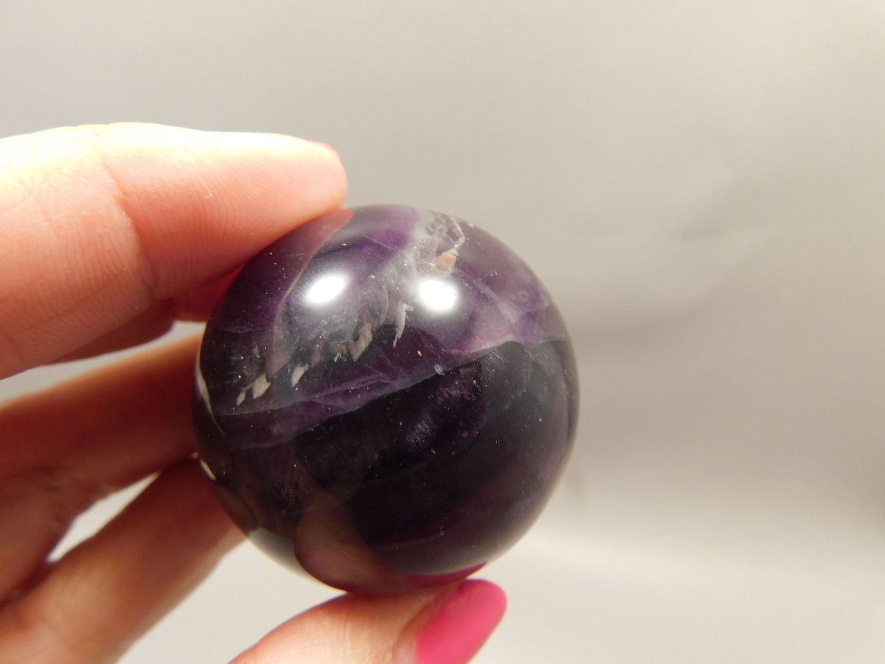 Fluorite Crystal Sphere 1.5 inch Mineral Banded Gemstone 40 mm #O19