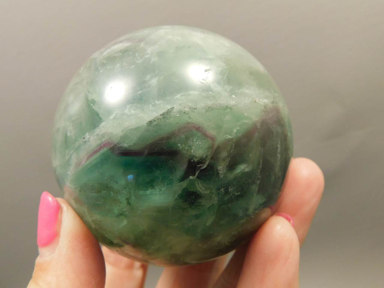 Fluorite Crystal Sphere 2.5 inch Mineral Green Stone 65 mm #O23