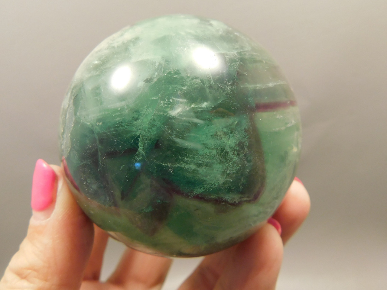 Fluorite Crystal Sphere 2.5 inch Mineral Green Stone 65 mm #O23