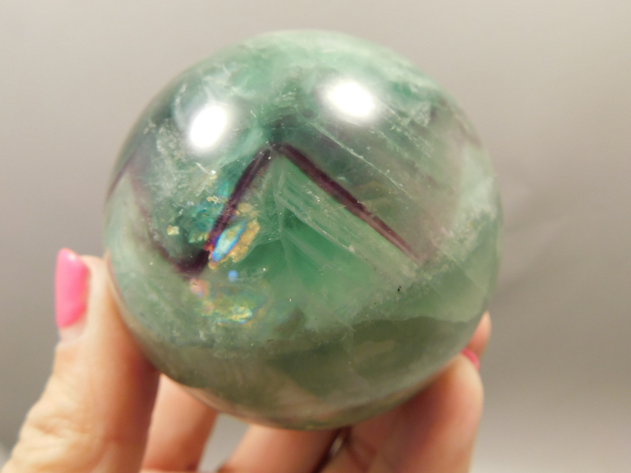 Fluorite Crystal Sphere 2.5 inch Mineral Green Stone 65 mm #O23