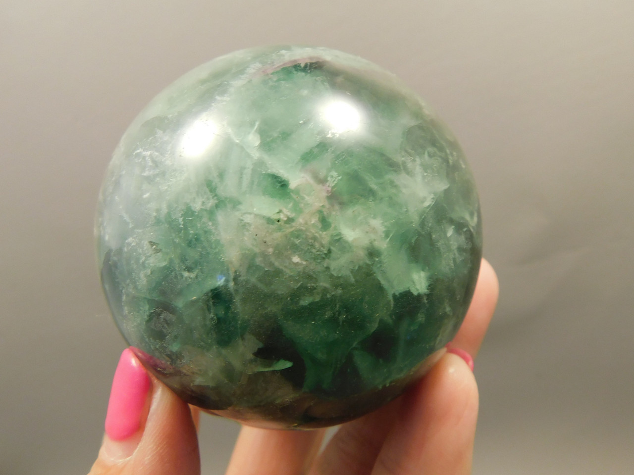 Fluorite Crystal Sphere 2.5 inch Mineral Green Stone 65 mm #O23