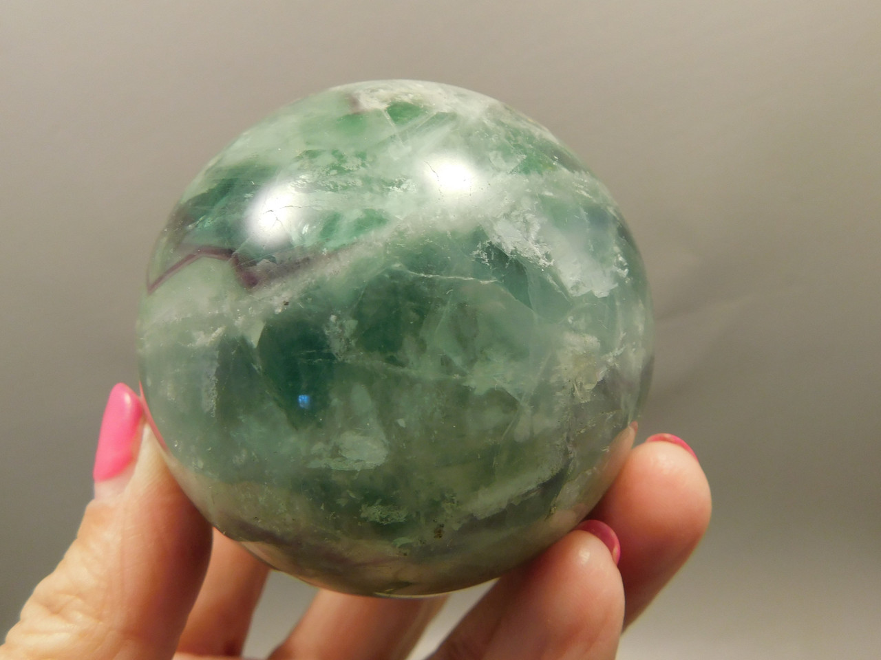 Fluorite Crystal Sphere 2.5 inch Mineral Green Stone 65 mm #O23