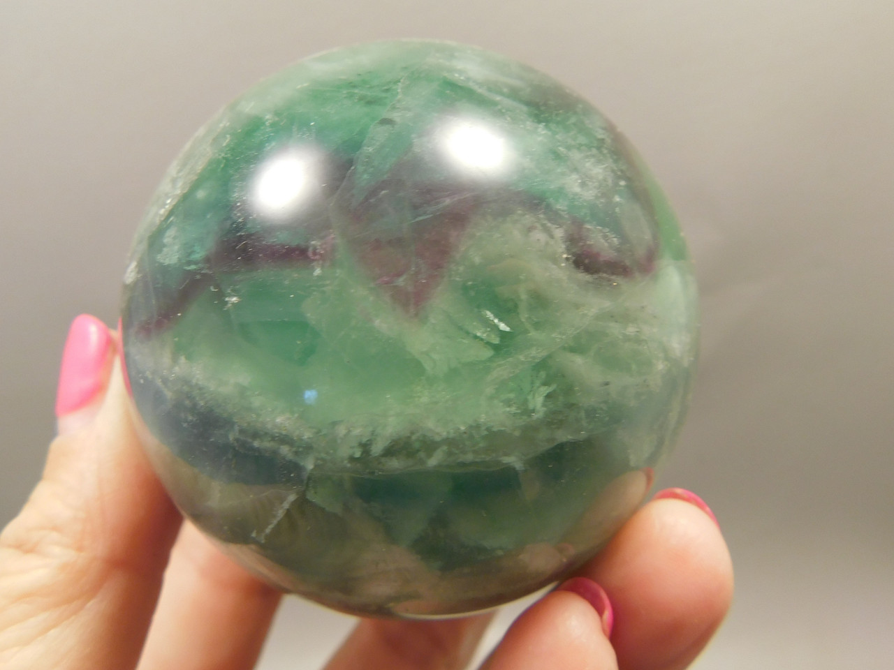 Fluorite Crystal Sphere 2.5 inch Mineral Green Stone 65 mm #O23