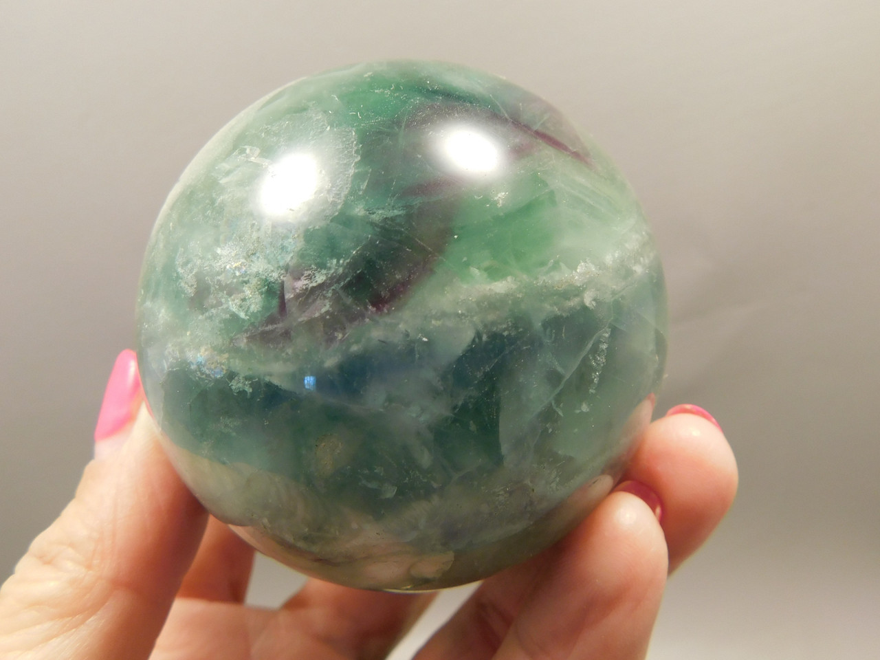 Fluorite Crystal Sphere 2.5 inch Mineral Green Stone 65 mm #O23