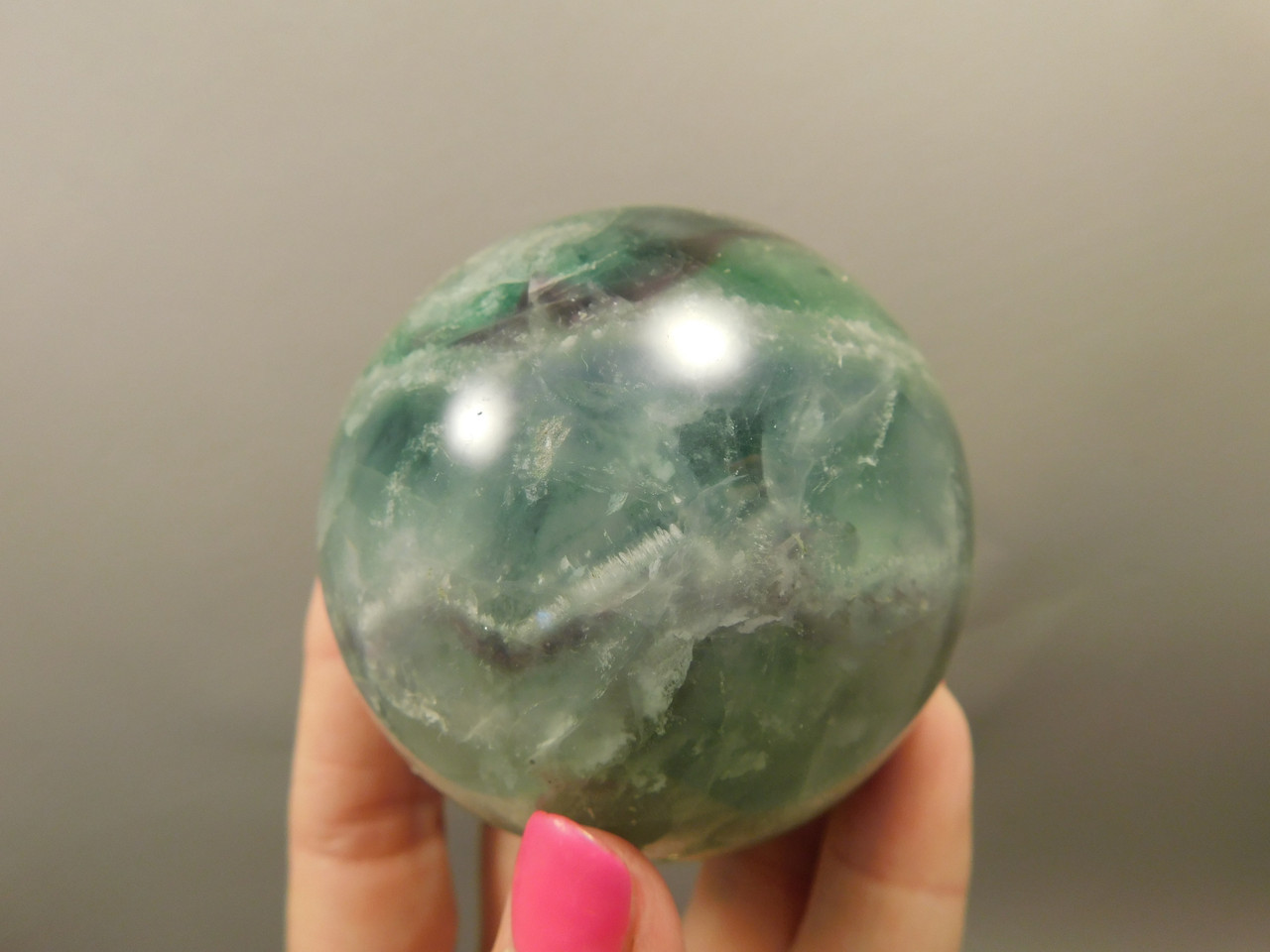 Fluorite Crystal Sphere 2.5 inch Mineral Green Stone 65 mm #O23