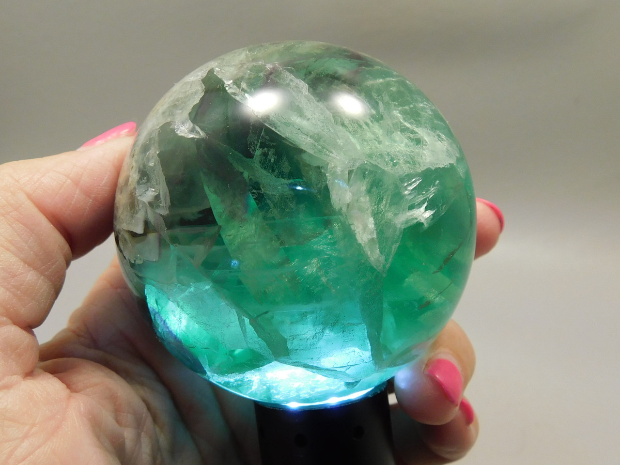 Fluorite Crystal Sphere 2.5 inch Mineral Green Stone 63 mm #O24