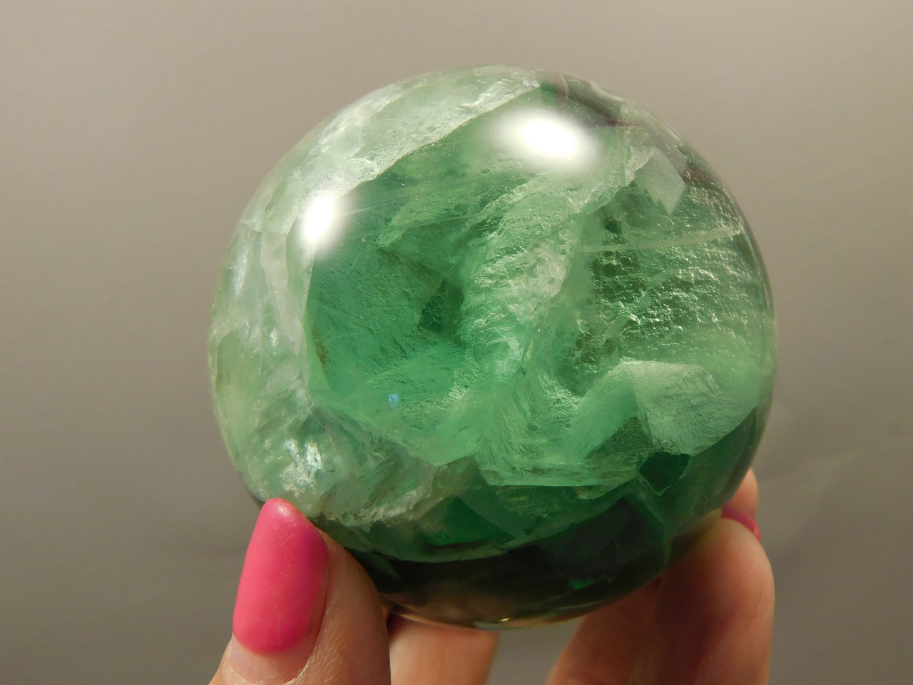 Fluorite Crystal Sphere 2.5 inch Mineral Green Stone 63 mm #O24