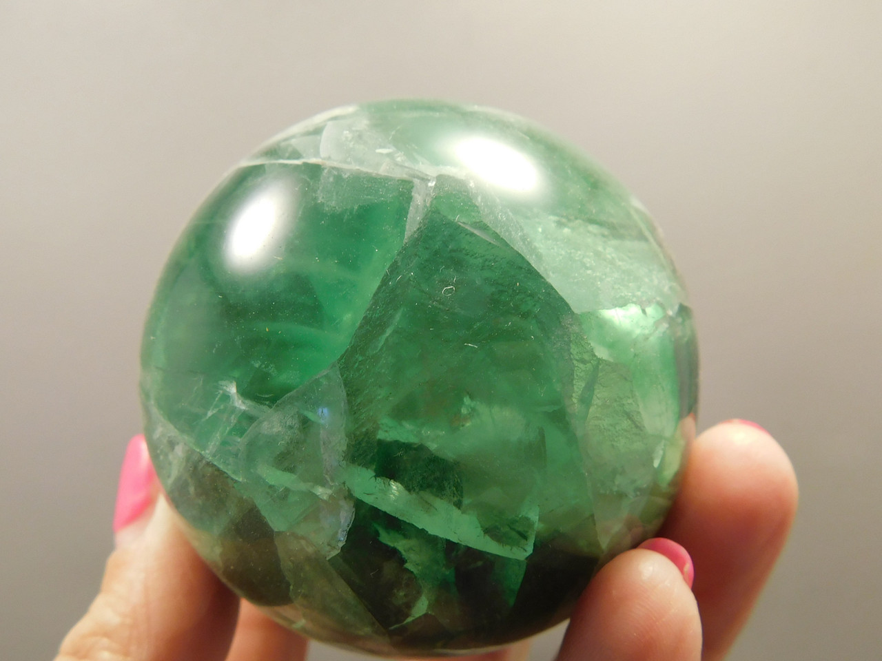 Fluorite Crystal Sphere 2.5 inch Mineral Green Stone 63 mm #O24
