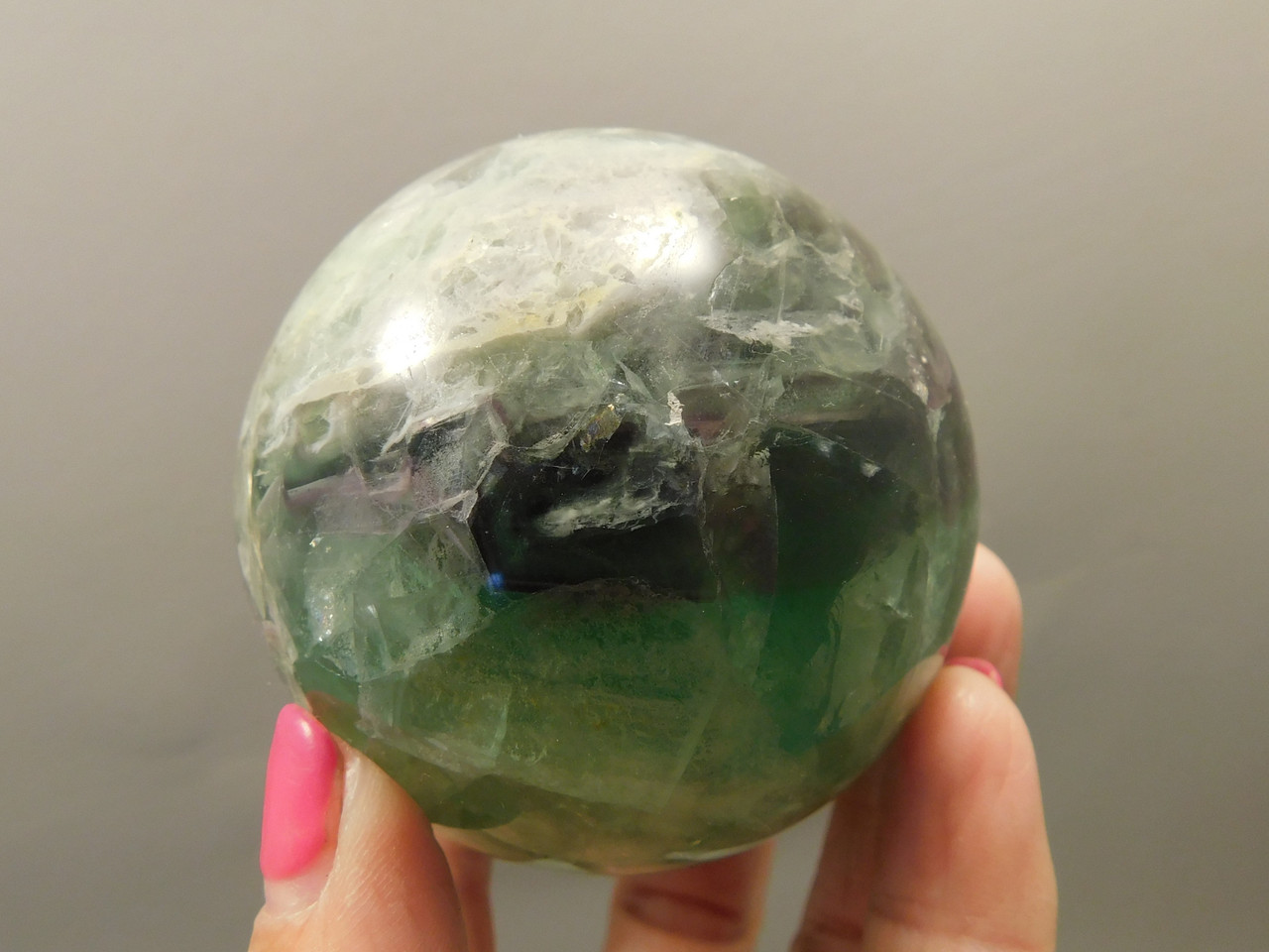 Fluorite Crystal Sphere 2.5 inch Mineral Green Stone 63 mm #O24