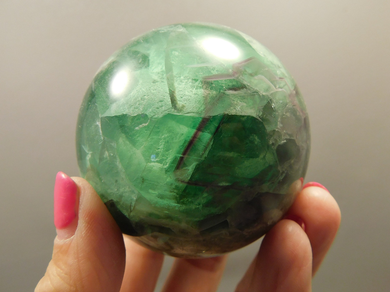 Fluorite Crystal Sphere 2.5 inch Mineral Green Stone 63 mm #O24