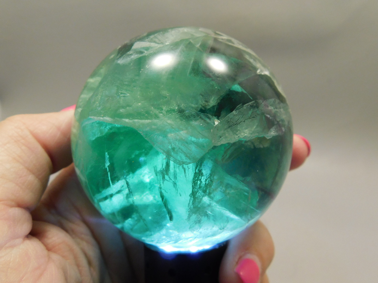 Fluorite Crystal Sphere 2.5 inch Mineral Green Stone 63 mm #O24