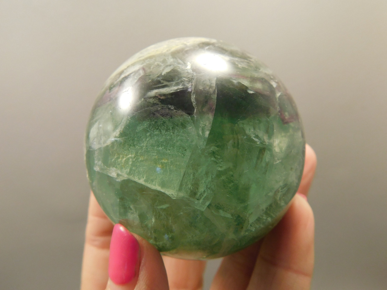 Fluorite Crystal Sphere 2.5 inch Mineral Green Stone 63 mm #O24